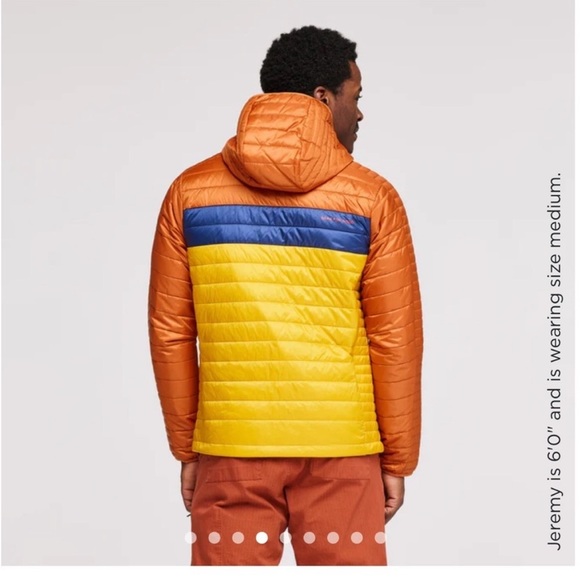 Cotopaxi Men's XL Capa Insulated Hooded Jacket Yellow Orange Mezcal NWT Puff - Picture 12 of 15